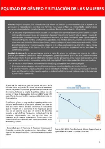 Equidad de Género y Situación de las Mujeres.